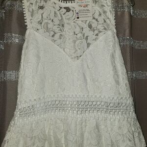 Lace white romper new with tags size large